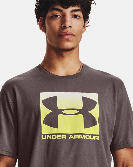 T-shirt voor heren UA Boxed Sportstyle met korte mouwen, Gray, pdpMainDesktop image number 3